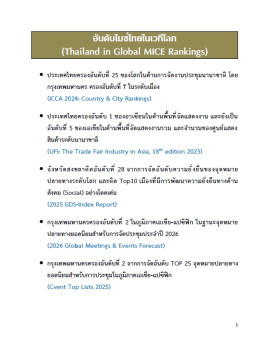 Thailand in Global MICE Rankings